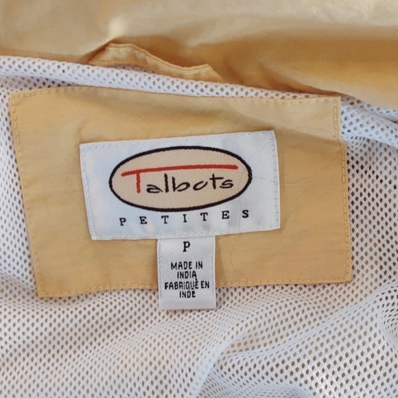 Talbots Petites Yellow Windbreaker Sz P - Picture 10 of 11